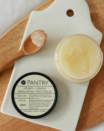 Honey + Lemon Exfoliating Face Scrub - Brightening Sugar Scrub