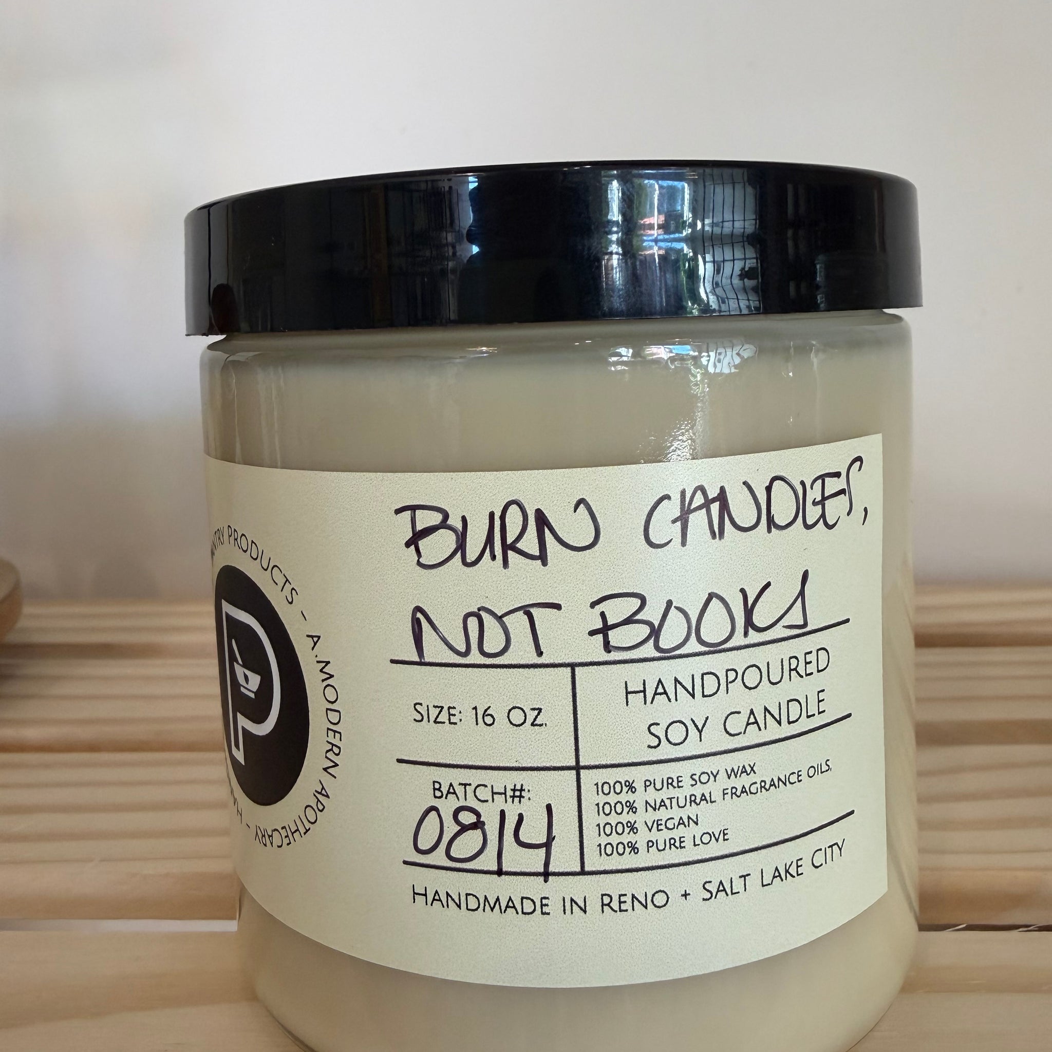 Burn Candles, Not Books – Phthalate-Free Soy Wax Candle
